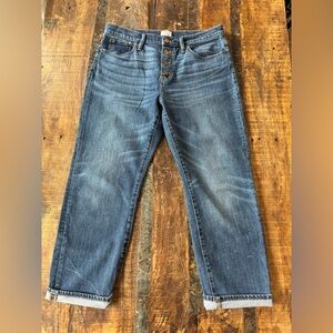 J.Crew straightaway button-fly crop jeans sz 30